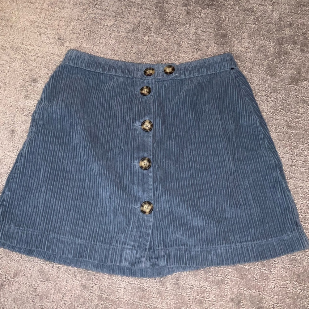 BDG blue button up skirt